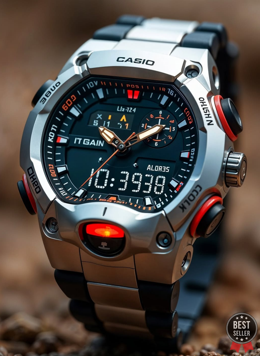 ADR-110024LP-A1R – Black Silver Analog Watch.
