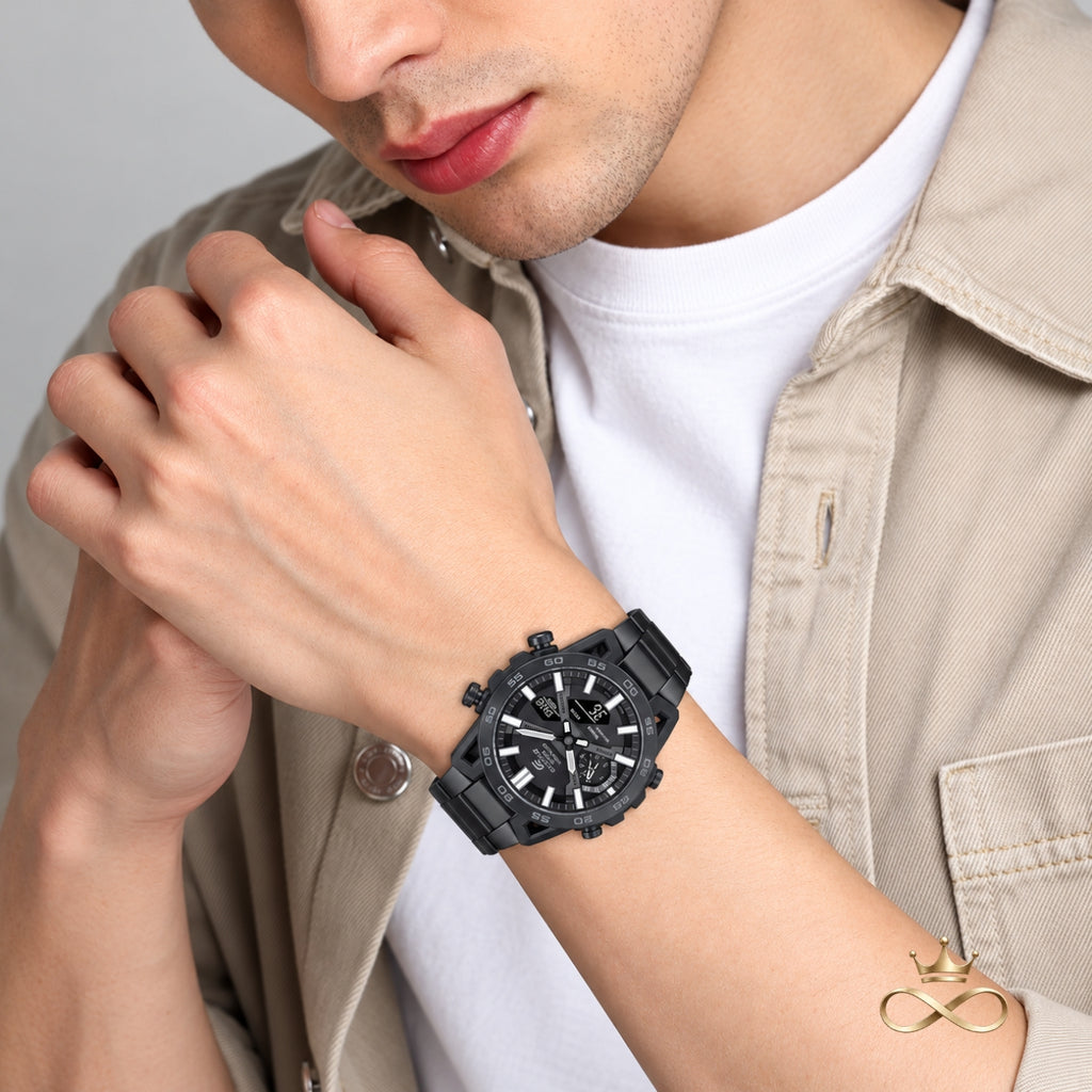 ECB-SX9500B – Stealth Solar Bluetooth Hybrid Watch