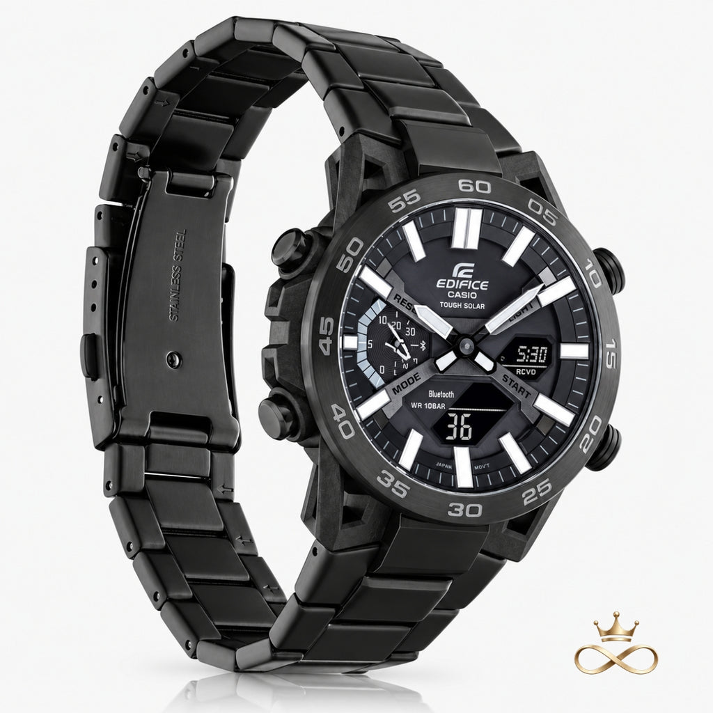 ECB-SX9500B – Stealth Solar Bluetooth Hybrid Watch