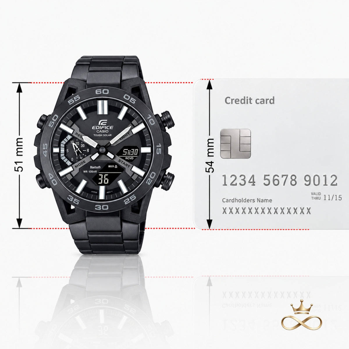 ECB-SX9500B – Stealth Solar Bluetooth Hybrid Watch