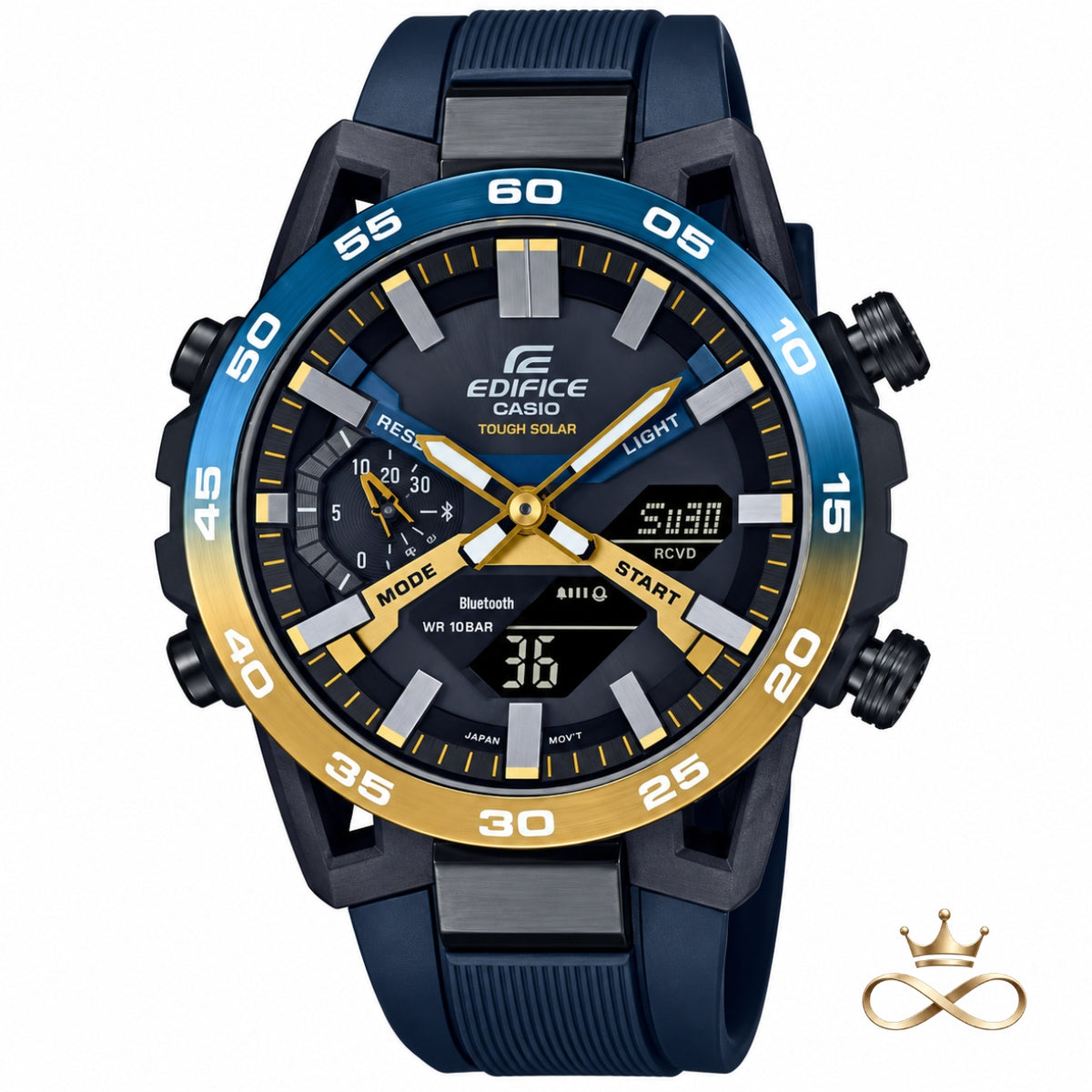 AERONOVA B9™ Blue Gold Smart Solar Hybrid Watch